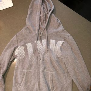 Pink Grey zipped Jacket